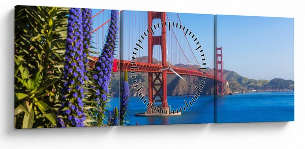 Tablou - Podul Golden Gate, San Francisco (cu ceas) (90x30 cm)