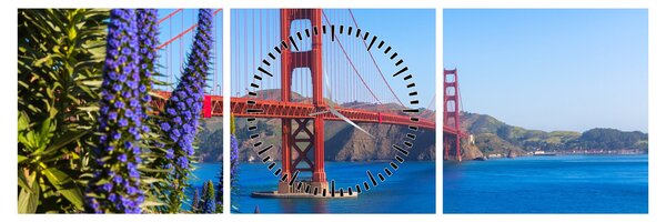 Tablou - Podul Golden Gate, San Francisco (cu ceas) (90x30 cm)