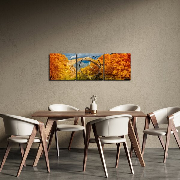 Tablou - Podul Konitsa (cu ceas) (90x30 cm)