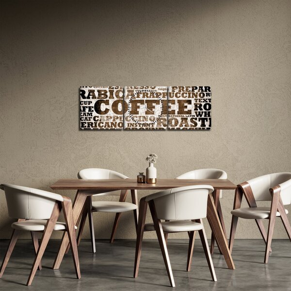 Tablou - Cafea (cu ceas) (90x30 cm)