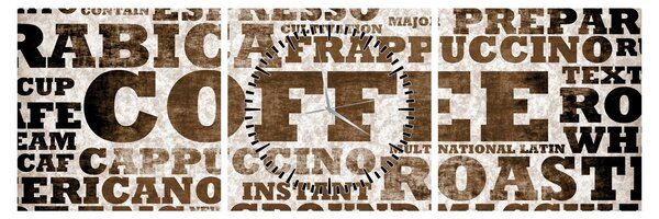 Tablou - Cafea (cu ceas) (90x30 cm)