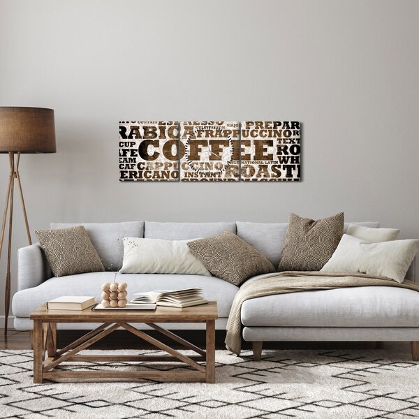 Tablou - Cafea (cu ceas) (90x30 cm)