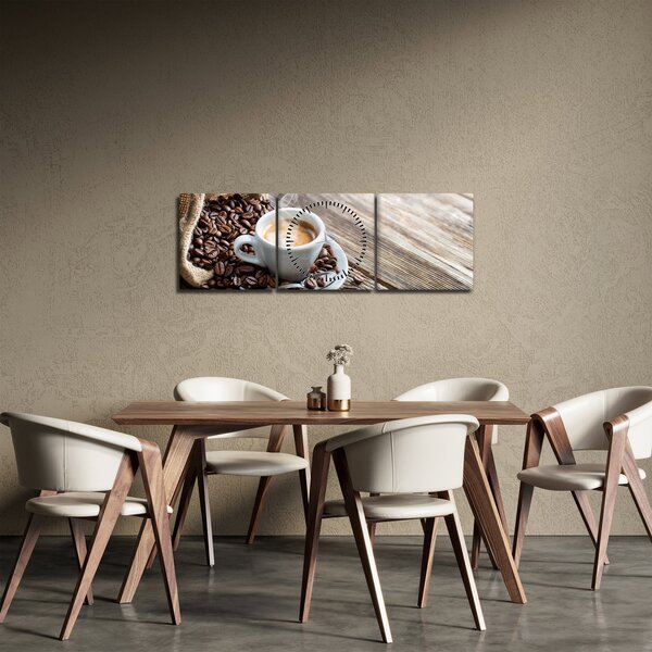 Tablou - Espresso (cu ceas) (90x30 cm)