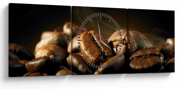 Tablou - Boabe de cafea (cu ceas) (90x30 cm)