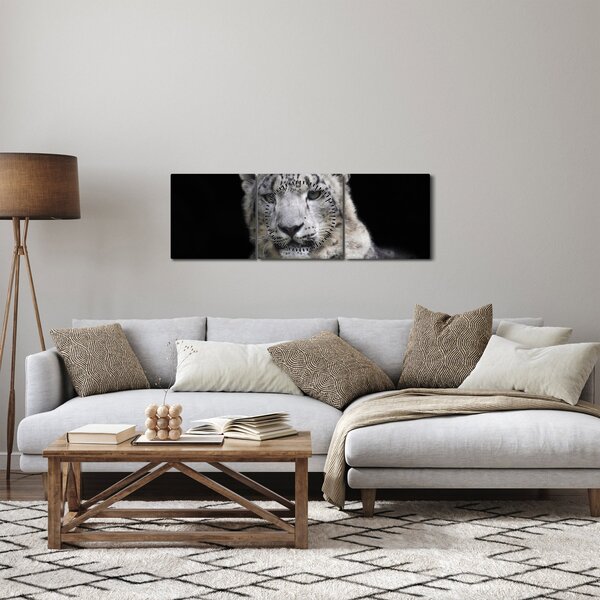 Tablou - Snow Leopard (cu ceas) (90x30 cm)