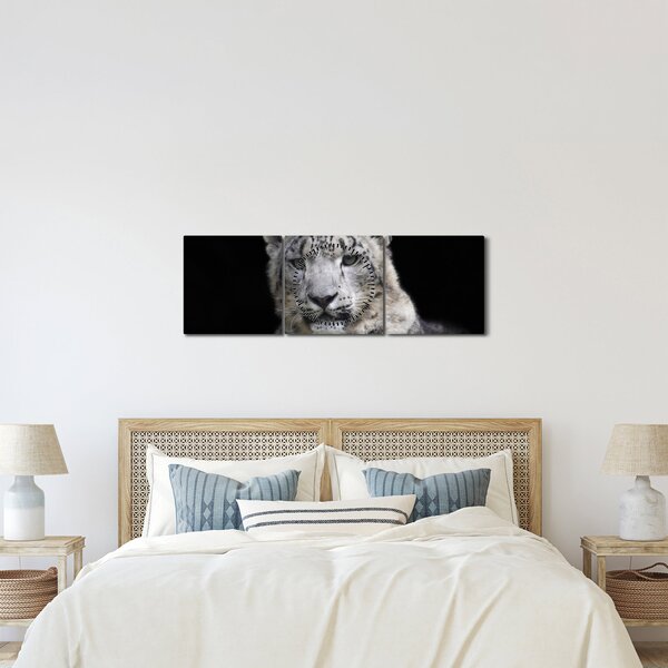 Tablou - Snow Leopard (cu ceas) (90x30 cm)