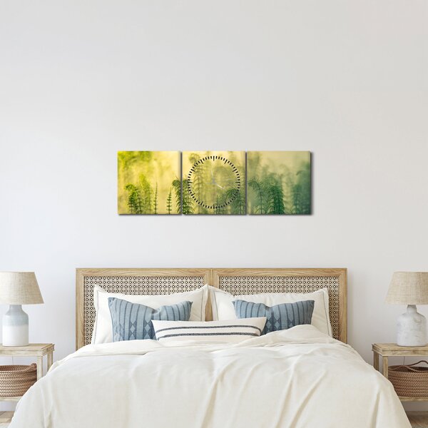 Tablou - Detaliu de primăvară natura cețoasă (cu ceas) (90x30 cm)