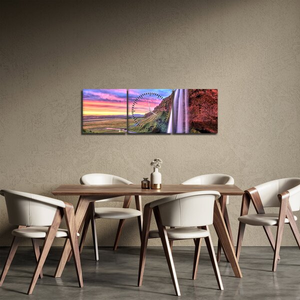 Tablou - Cascada Seljalandsfoss (cu ceas) (90x30 cm)