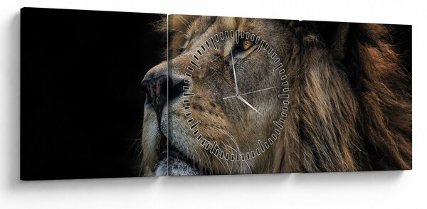Tablou - Leul maiestuos (cu ceas) (90x30 cm)