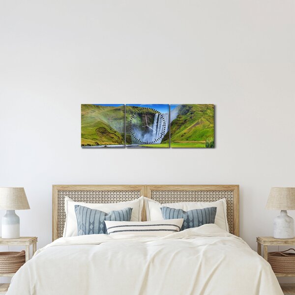 Tablou - Cascada Seljalandsfoss (cu ceas) (90x30 cm)