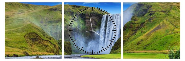 Tablou - Cascada Seljalandsfoss (cu ceas) (90x30 cm)