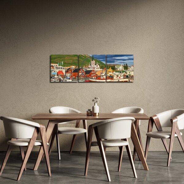 Tablou - Húsavík (cu ceas) (90x30 cm)