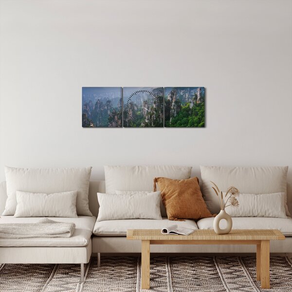 Tablou - Parcul forestier național Zhangjiajie (cu ceas) (90x30 cm)