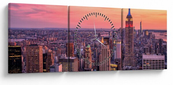 Tablou - New York (cu ceas) (90x30 cm)