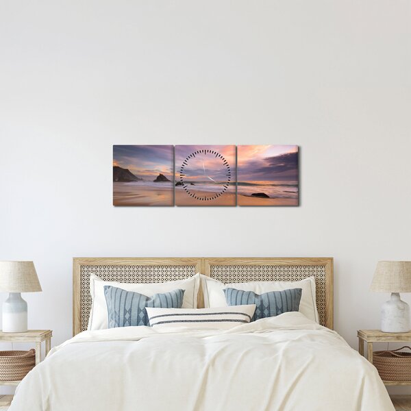 Tablou - Praia da Adraga (cu ceas) (90x30 cm)