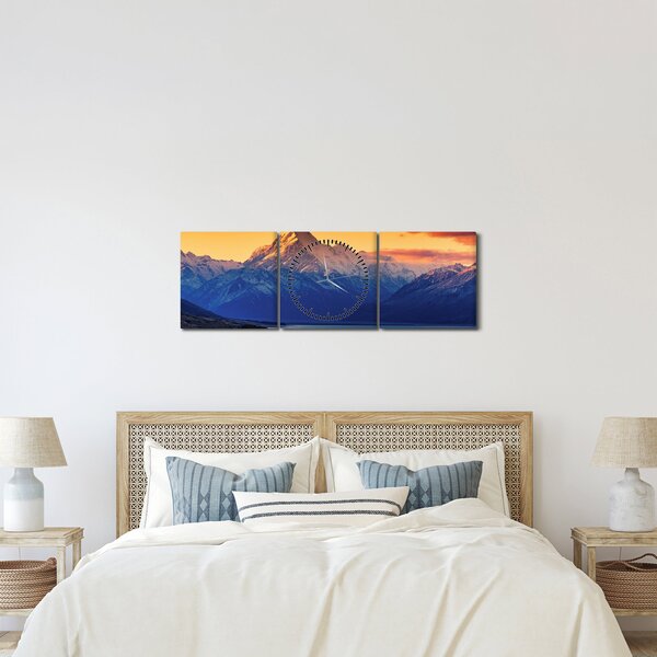 Tablou - Lacul Pukaki (cu ceas) (90x30 cm)