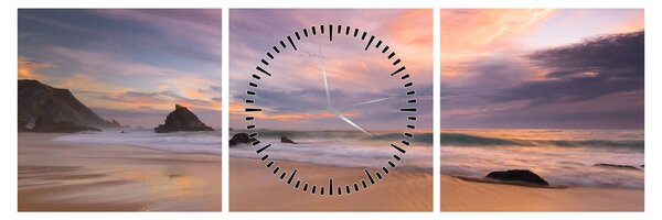 Tablou - Praia da Adraga (cu ceas) (90x30 cm)