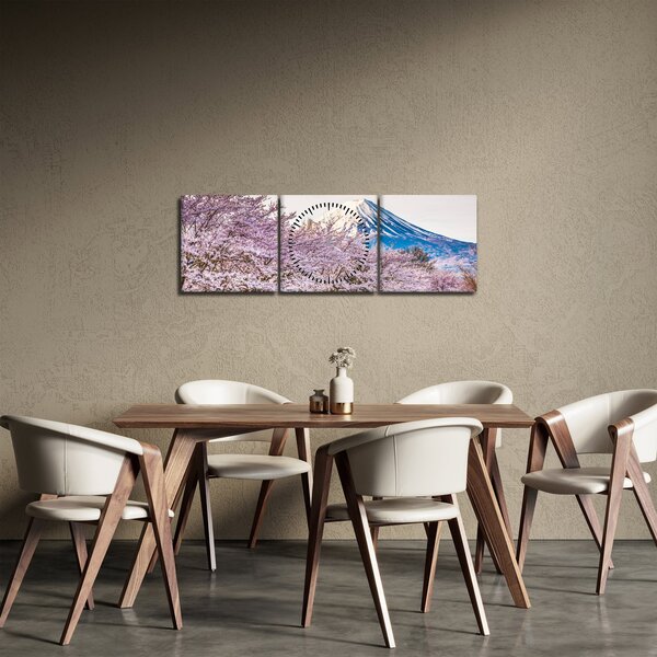 Tablou - Japonia în primăvară (cu ceas) (90x30 cm)