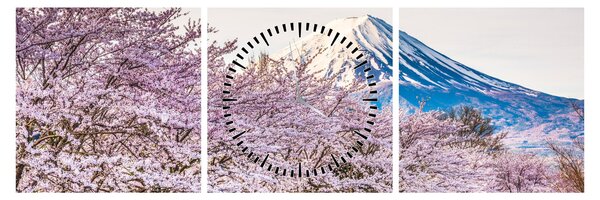 Tablou - Japonia în primăvară (cu ceas) (90x30 cm)