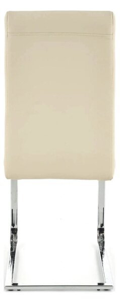 Scaun tapitat K85, crem/crom, metal/piele ecologica, 42X56X100 CM