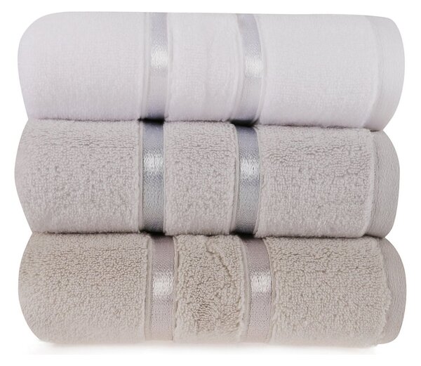 Set 3 prosoape baie DOLCE, multicolor, bumbac, 50x90 cm