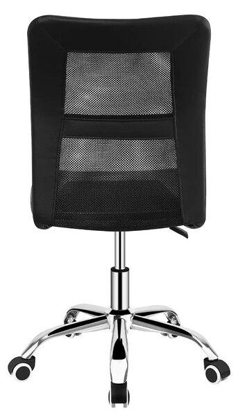 Scaun birou IDOR 2 NEW, negru/crom, plasa/piele ecologica, 45x59x90/10