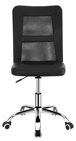 Scaun birou IDOR 2 NEW, negru/crom, plasa/piele ecologica, 45x59x90/10