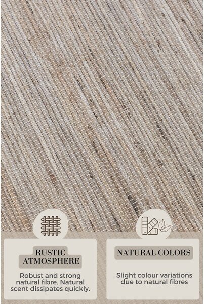 Covor tip traversă în culoare naturală deschisă reversibil/țesut manual din amestec de iută 80x200 cm Handloom – Hanse Home