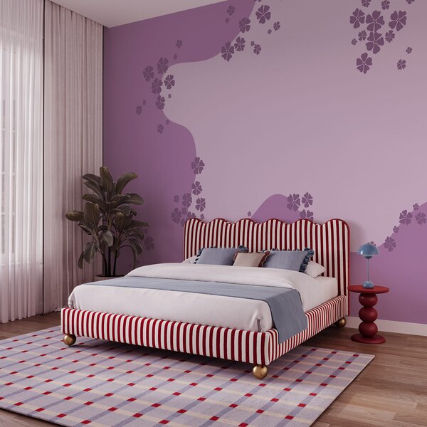 Fototapet Fundal violet și alb cu flori, Fototapet flori, Fototapet populare, t00730 - Tapeko.ro
