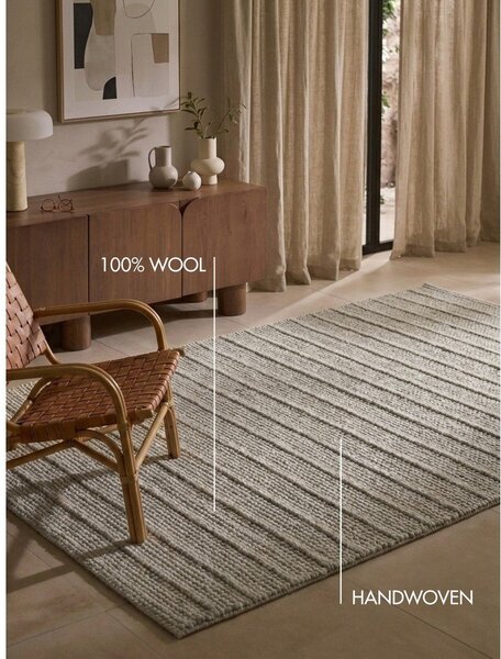 Covor gri țesut manual din lână 80x150 cm Camden Parker – Ted Baker