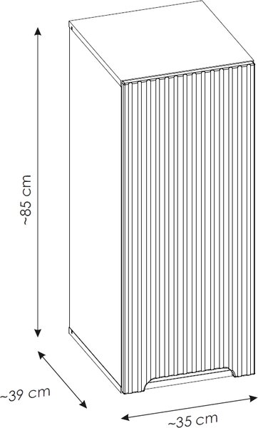 Comad Nova Cashmere dulap 35x39x85 cm laterala pe perete | NOVA CASHMERE 83-35-1D