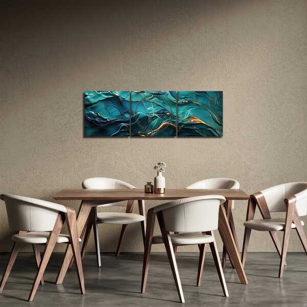 Tablou - Texturi abstracte (cu ceas) (90x30 cm)