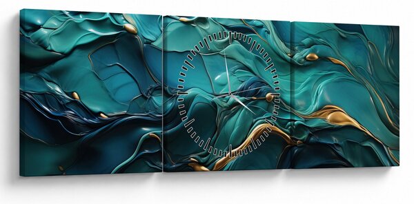 Tablou - Texturi abstracte (cu ceas) (90x30 cm)