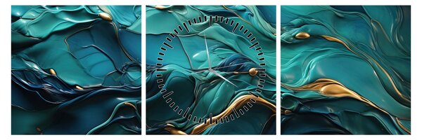 Tablou - Texturi abstracte (cu ceas) (90x30 cm)