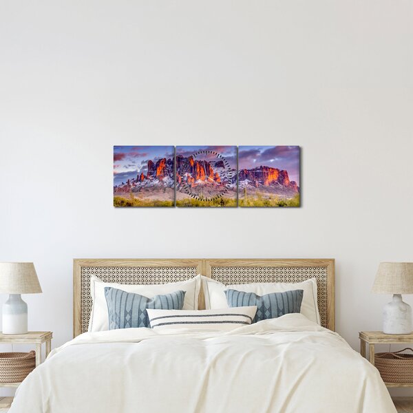 Tablou - Munții din Arizona (cu ceas) (90x30 cm)