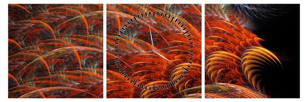 Tablou - Pene de imitație abstractă (cu ceas) (90x30 cm)