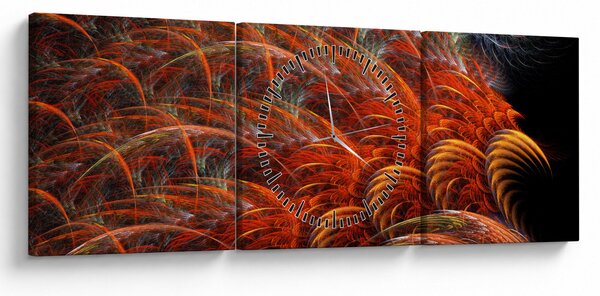 Tablou - Pene de imitație abstractă (cu ceas) (90x30 cm)
