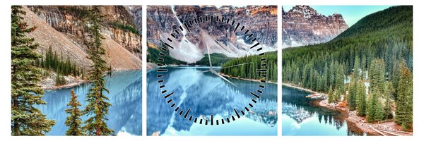 Tablou - Lacul Moraine (cu ceas) (90x30 cm)