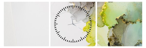 Tablou - Arta abstractă în cerneală (cu ceas) (90x30 cm)
