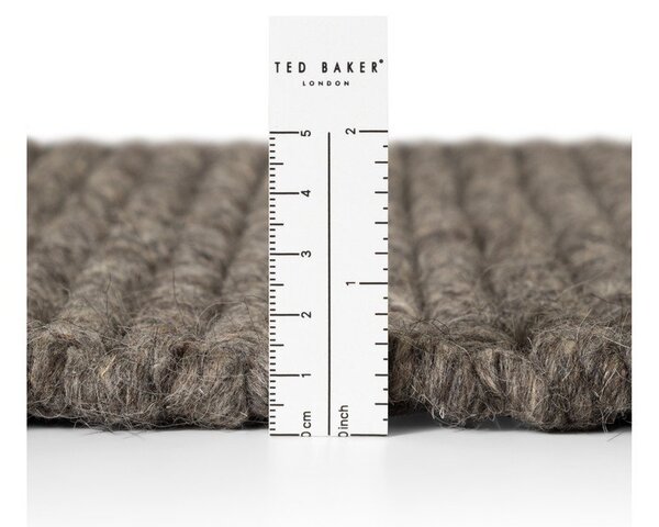 Covor tip traversă gri închis/maro închis țesut manual din lână 80x250 cm Camden Parker – Ted Baker