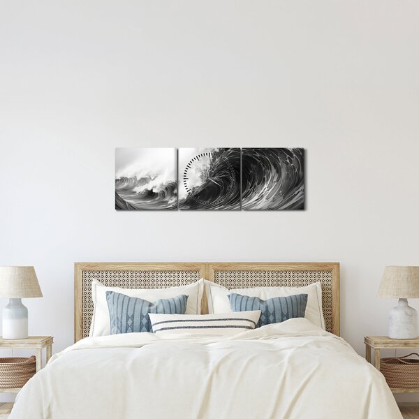 Tablou - Pictura valurilor (cu ceas) (90x30 cm)