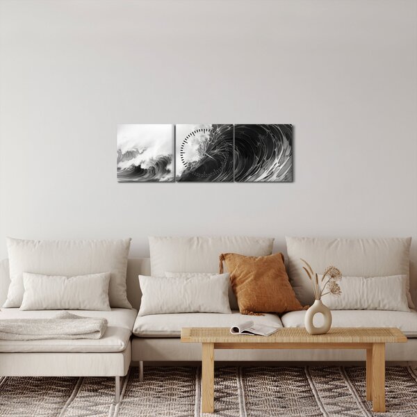 Tablou - Pictura valurilor (cu ceas) (90x30 cm)