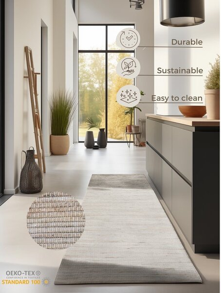 Covor tip traversă în culoare naturală deschisă reversibil/țesut manual din amestec de iută 80x200 cm Handloom – Hanse Home