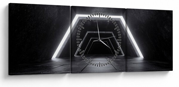Tablou - Tunel futurist (cu ceas) (90x30 cm)