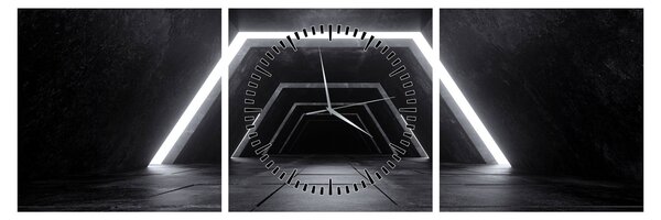 Tablou - Tunel futurist (cu ceas) (90x30 cm)