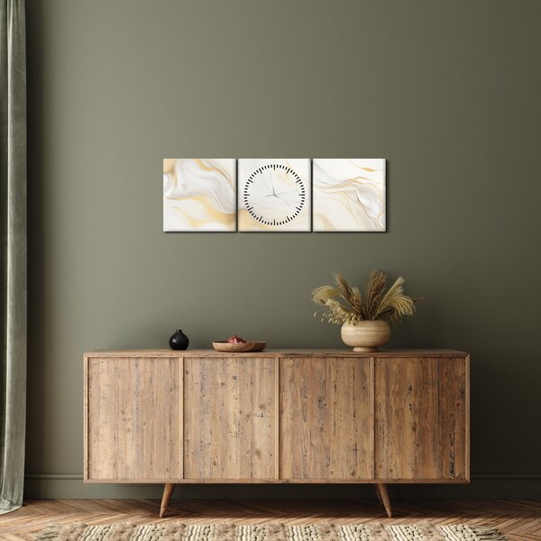 Tablou - Abstracție cu decor (cu ceas) (90x30 cm)