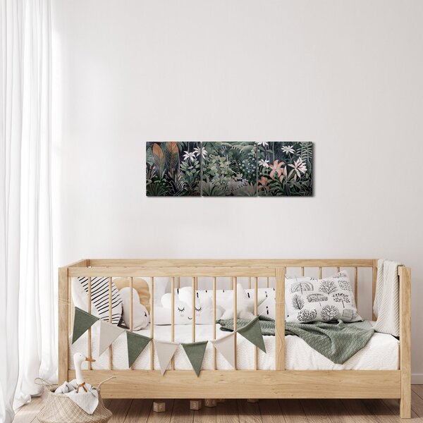 Tablou - Model de junglă pictat (cu ceas) (90x30 cm)