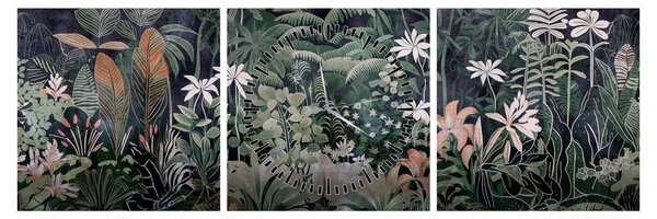 Tablou - Model de junglă pictat (cu ceas) (90x30 cm)
