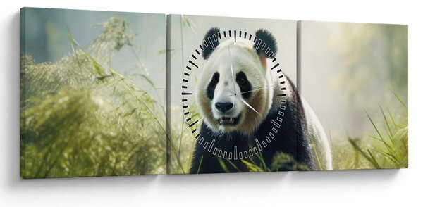 Tablou - Panda (cu ceas) (90x30 cm)
