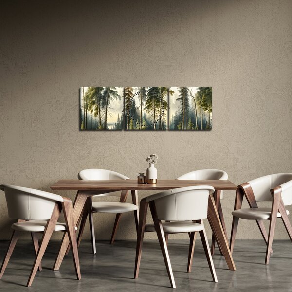 Tablou - Peisaj de epocă de păduri (cu ceas) (90x30 cm)